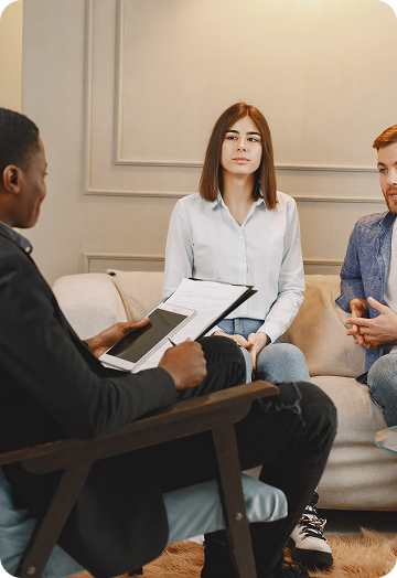 Family therapy session with counselor